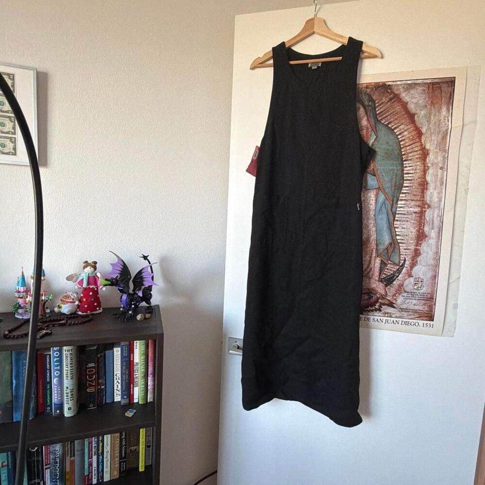 Vintage AKS by Amy K. Su Black Sleeveless Button Detail Dress XS